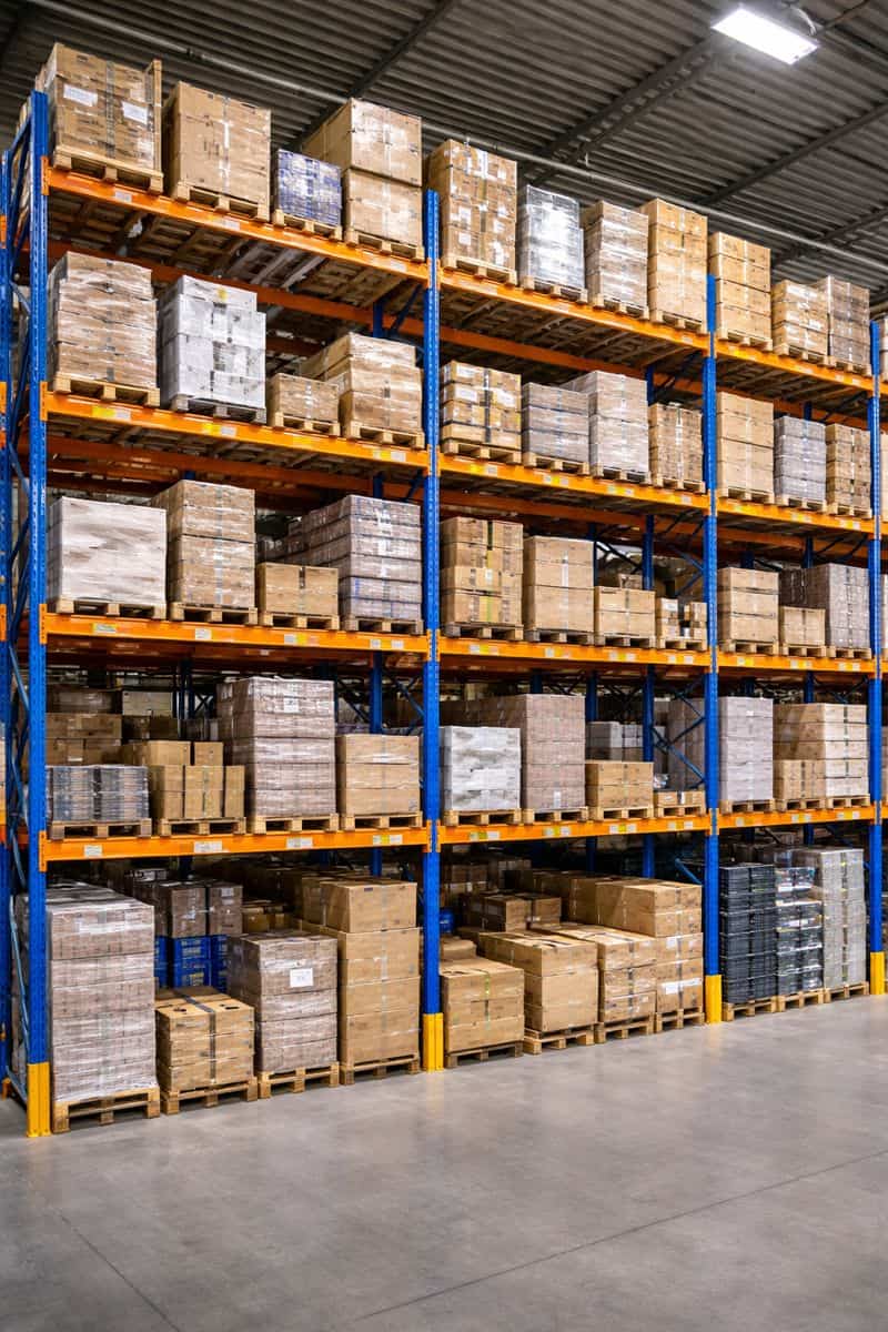 Pallets en voorraadlocaties voor pick en pack
