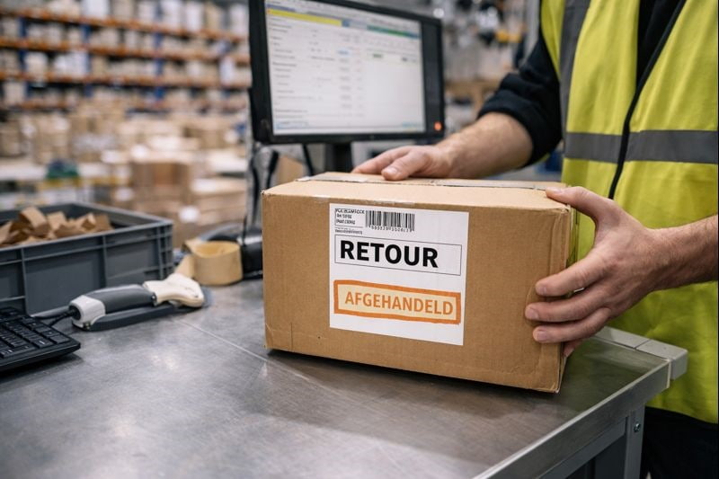 Retourverwerking met kwaliteitscontrole en herinslag